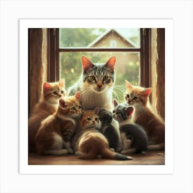 Mother Cat Eyse Art Print