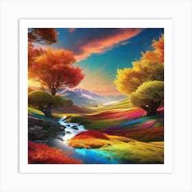 Colorful Landscape Painting 5 Art Print