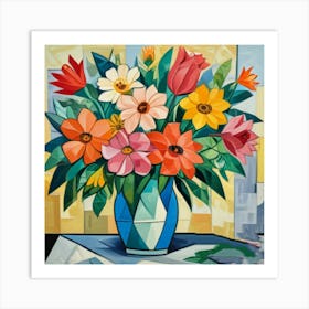 1000013696 flowers in vase of glass  Art Print