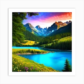 Lake In The Mountains 14 Art Print