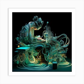 3D art, Future art, Virtual Reality, artwork print, The Coming age" Art Print