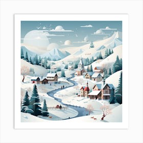 Winter Village for Christmas 2 Art Print