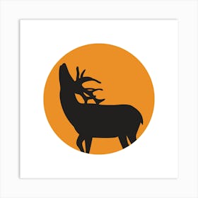 Deer Silhouette Art Print