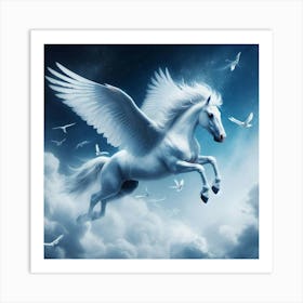 White Horse In The Sky Art Print