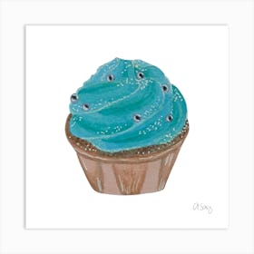 Turquoise Cupcake Art Print