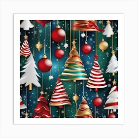 Christmas Tree Wallpaper Art Print