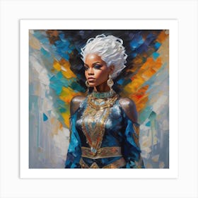 Woman With White Hair 2 Art Print