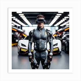 Futuristic Man In Vr Glasses 7 Art Print