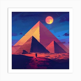 A Pyramids Of Giza Lofi Illustration 1719955209 3 Art Print