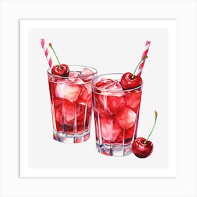 Cherry Cocktail 1 Art Print