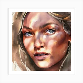 Watercolor Portrait Of A Woman 31 Art Print