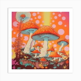 Psychedellic Mushroom Square 1 Art Print