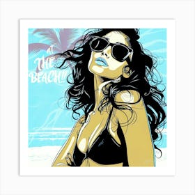 At The Beach Tanning - Beach Bronzin Art Print