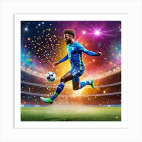 Soccer Player In Action Art Print