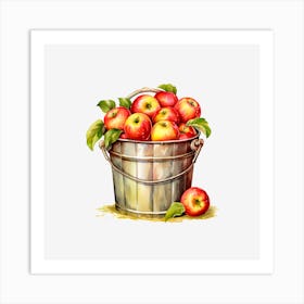 Apples In A Bucket Art Print