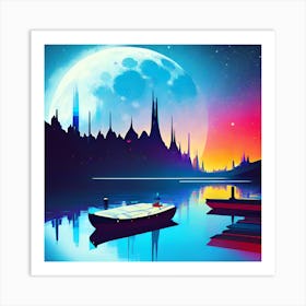 Moonlit City Art Print