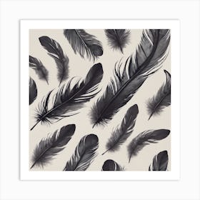 Black Feathers Art Print