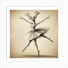 Deer Ballerina 7 Art Print