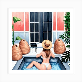 Girl In A Pool Art Print