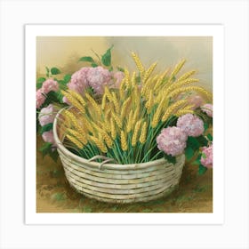 Wheat In A Basket Art Print