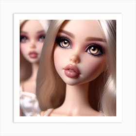 Two Dolls With Long Hair Art Print