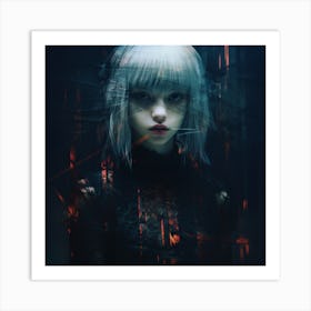 Dark Girl With White Hair Art Print