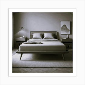 Minimalistic Cot B&W Art Print