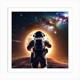 Astronaut In Space Art Print