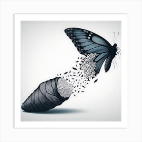 Butterfly Flying Out Of A Cocoon Art Print