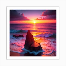 Sunset On The Beach 6 Art Print