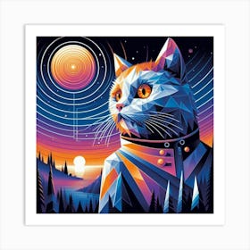 O'Malley Low Poly Cat Art Print