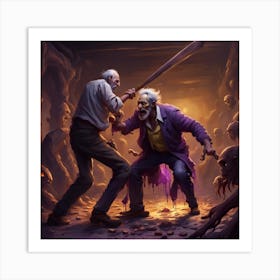 Zombies In A Cave Art Print