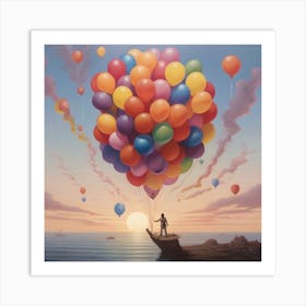 Rainbow Balloons 2 Art Print