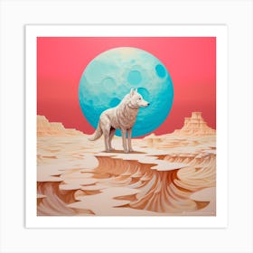 Wolf In The Desert Art Print