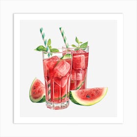 Watermelon Cocktail 14 Art Print