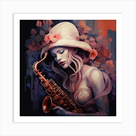 Saxophone Girl Art Print