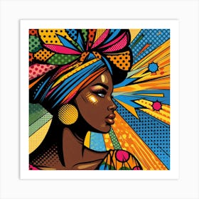 Abena African Woman In Turban Art Print