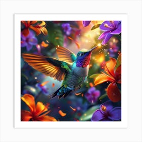 Hummingbird Flying Art Print