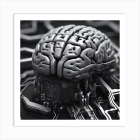 Brain On Circuit Board 20 Art Print