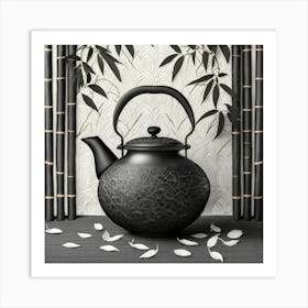 Firefly An Minimalistic Modern Rustic Beautiful Japanese Cast Iron Teapot, Illustration, A Few Japan Art Print