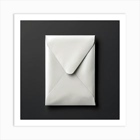 White Envelope On Black Background 1 Art Print