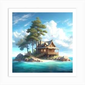 House On The Island 1 Art Print