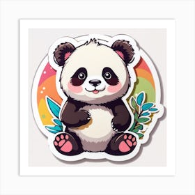 Cute Panda Sticker Art Print