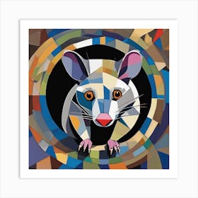 Possum Cubism Style Art Print