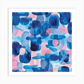 Abstract Blues And Pinks Art Print