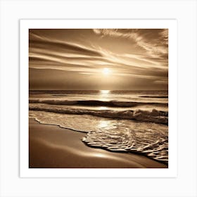 Sunset At The Beach 422 Art Print