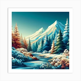 Winter Landscape Painting 2 Art Print