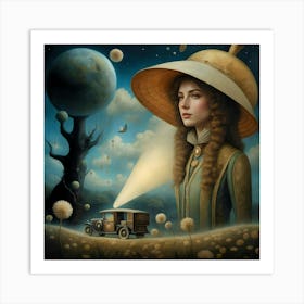 Girl In A Hat Art Print