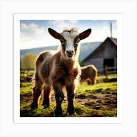 Field Domestic Agriculture Cute Nature Beautiful Rural Herd Farming Animal Farm Farm Anim (8) Art Print