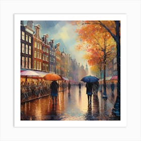 Amsterdam In The Rain 8 Art Print